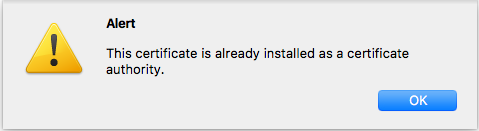 Certificate Already Installed