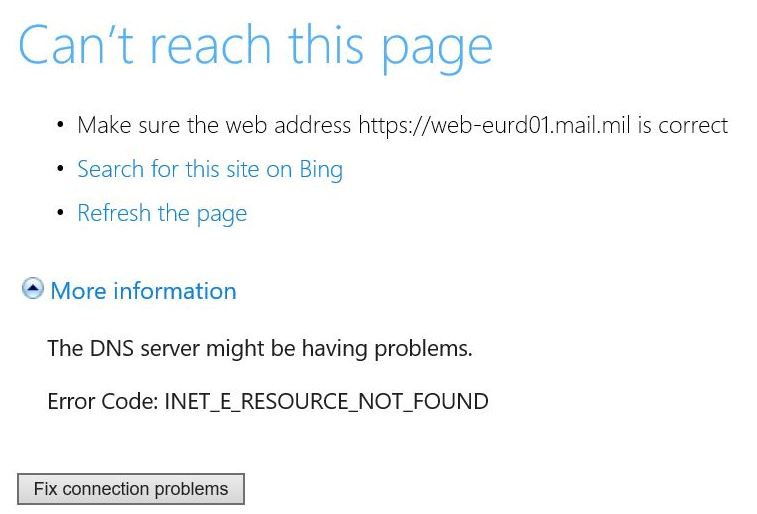 DNS error